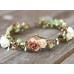Rustic Flower Crown Brown Fall Headpiece Leaf Gold Floral Crown